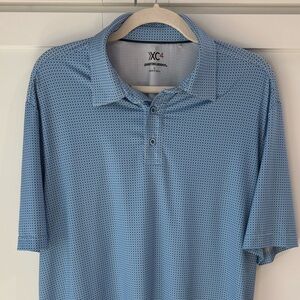Johnston & Murphy XC4® Performance S/S Shirt Blue Geometric Design Size L